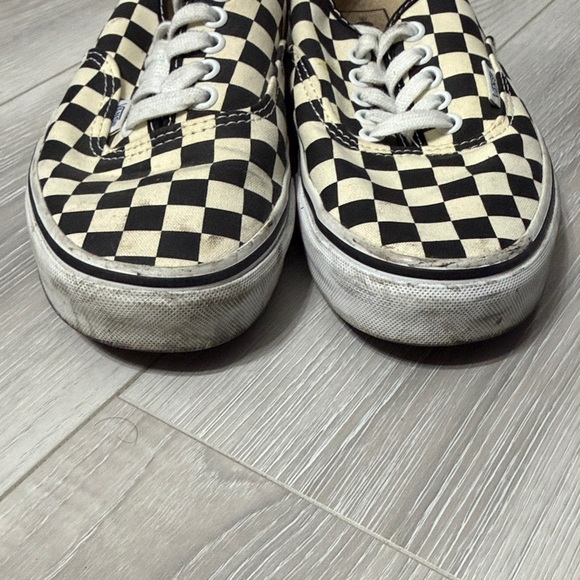 Vans Authentic Black and Cream Checkerboard Shoes - Picture 5 of 5